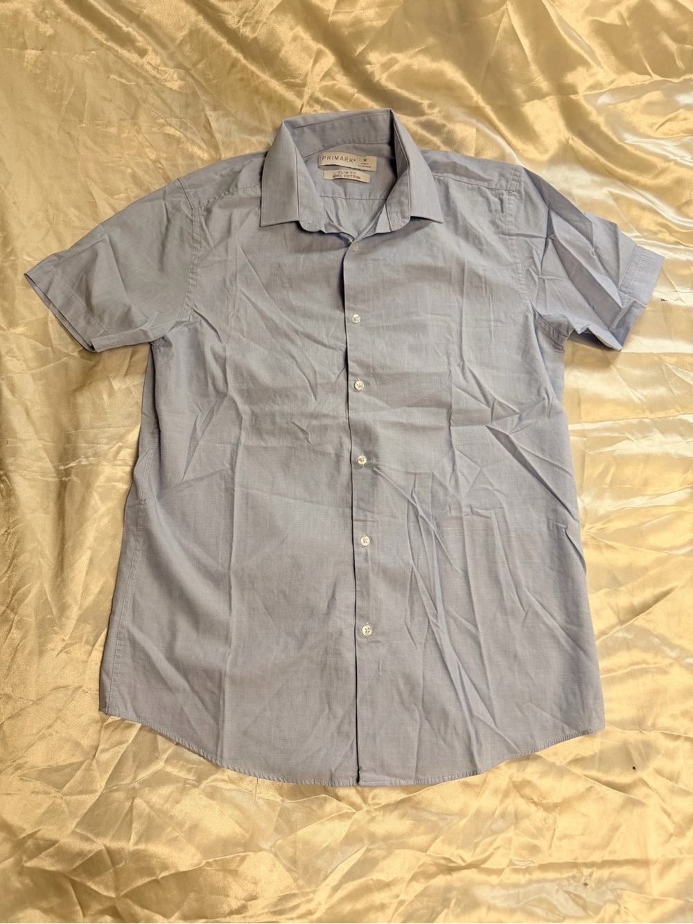 Men's Light Blue Short-Sleeve Button-Down